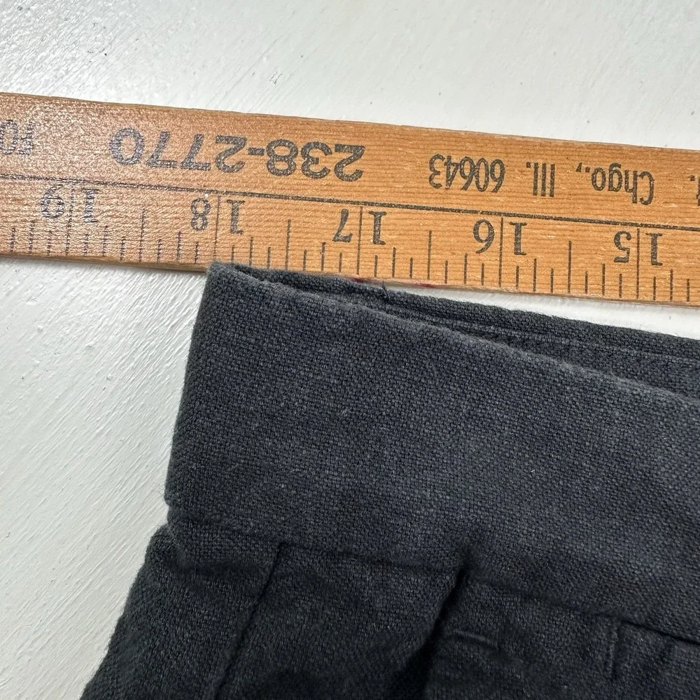 GAP Thick Linen Cotton Pants Men 33x32 Black Slim Leg Trousers Chino Tapered
